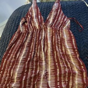 Red and cream romper